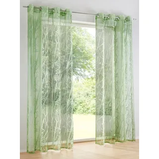 Gardine HEINE HOME Gr. 3, grün, B:140cm H:225cm, Polyester, Viskose, Gardinen, Gardine