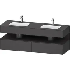 Duravit Qatego Einbauwaschtisch mit Konsolenwaschtischunterbau, 1600x550x600mm, Nische Graphit Supermatt, Doppelwaschtisch, QA4797080, Farbe: Graphit Matt/mit Nischenbeleuchtung