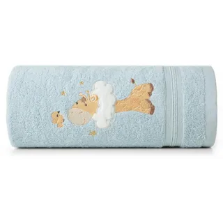 Handtuch Badetuch für Kinder 50x90 cm blau Giraffe Oeko-Tex-Zertifikat Baumwolle