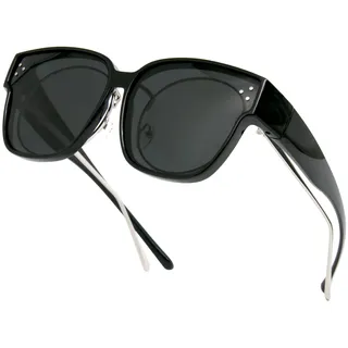 Long Keeper Polarisierte Überzieh Sonnenbrille Damen Herren Winddichte Sonnenbrille Überbrille für Brillenträger Große Sonnenbrille Mode mit UV400 Schutz