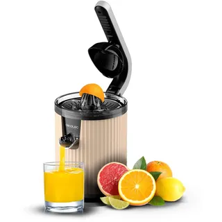 Cecotec Xqueeze RetroJuice 600 Langsamer Entsafter 600 W, Beige. Schwarz, Edelstahl