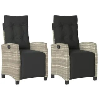 vidaXL Gartensessel mit Fußteil 59 x 68,9 x 35,9 cm hellgrau 2 St.