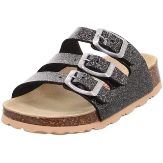 Fussbettpantoffel Schwarz/Silber 28 EU