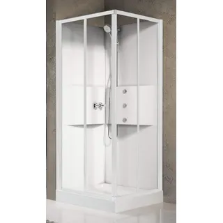 Novellini Media 2.0 A Hydro-Massage 80x80 CM Kabine Mechanisch Durchsichtig Weiß