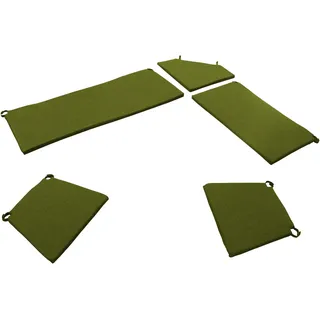 massivline&more Auflagekissen »Königssee, Polster, Sitzkissen, Sitzpolster, Auflagepolster« Wendekissenset 5-tlg. Lose, grün