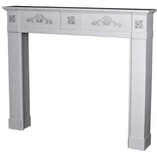 Kamin Atrappe Shabby Kaminkonsole Dekokamin Kaminverkleidung weiß Kaminsims neu