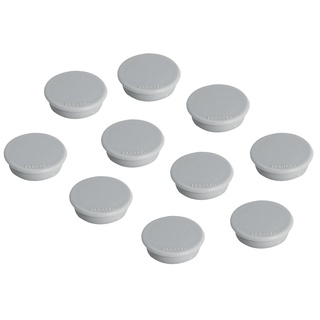 FRANKEN Magnete Rund, 10 Stück, Hochwertige Haftmagnete für Büro, Haushalt, Werkstatt, ideal für Whiteboards, Kühlschrank, Plantafeln oder Schaukästen, 32 mm, Grau, HM30 12