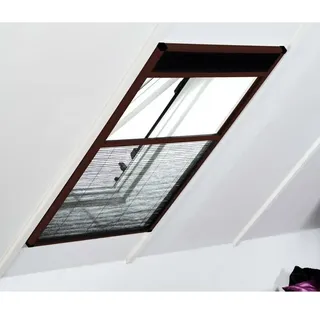 hecht International Insektenschutzplissee für Dachfenster 80 x 160 cm Braun