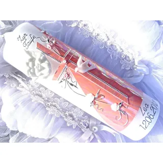 Taufkerze Kommunionkerze Junge Mädchen 250/70 mm VT-07 inkl. Zubehör für selbstbeschriften