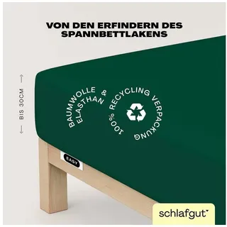 schlafgut Spannbettlaken Jersey 120 x 200 - 130 x 220 cm grün