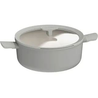 BergHOFF Kochtopf , Hellgrau , Metall , 6.2 l , 16 cm , backofengeeignet, hitzebeständige Griffe , Kochgeschirr, Töpfe, Kochtöpfe