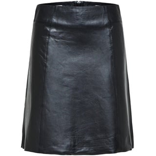 SELECTED FEMME Damen Slfnew Ibi Mw Leather Skirt B Noos Lederrock, Schwarz, 38 EU