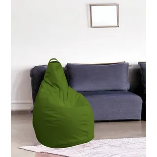 Talamo Italia - Pouf Abdog, Mehrzwecksessel, Sitzsack, Hockerhocker, Made in Italy, 90x90 h120 cm, Grün