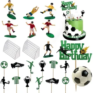 Fußball Tortendeko Set für Kindergeburtstag - 23-teilig
