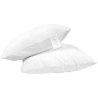 Digital Decor Set mit Zwei Kissen aus 100% Baumwolle, Hoteldaunen-Alternative, DREI Komfortstufen, (Silber, Standard)