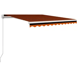 vidaXL Einziehbare Markise Handbetrieben 300 x 250 cm Orange und Braun - Braun