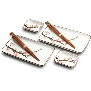 SUSHI TELLER SET | Sushi Geschirr Set | Mehrteiliges Sushi-Set Sakura