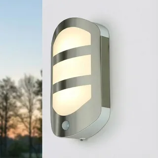 LED Außenwandleuchte Edelstahl Bewegungsmelder IP44 H: 28,3 cm