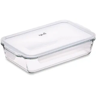 Igluu Meal Prep Lasagne-Auflaufform mit BPA-freiem Schnappverschluss-Deckel - 2,2 Liter (1-teilig) – rechteckige, robustes Borosilikatglasform – ofen-, mikrowellen-, gefrier- & spülmaschinengeeignet