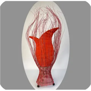 Deko-Leuchte Stimmungsleuchte asiatische Lampe Stehleuchte Tischleuchte Tischlampe Bali Asia TULPE klein 60 cm, rot - Rot
