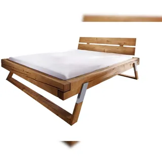 KAWOLA Balkenbett TOMA Fichte eichefarbig massiv 180x200cm