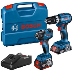 Bosch Professional Combo Kit GDR 18V-200 + GSB 18V-45 (inkl. 1 x 2,0-Ah-Akku, 1 x 4,0-Ah-Akku, Ladegerät GAL 18V-40, in L-Case) – Amazon Exclusive Set