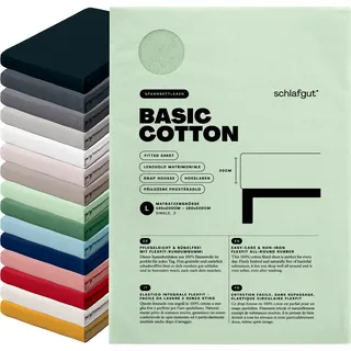 schlafgut Spannbettlaken Jersey 140 x 200 - 160 x 200 cm grün