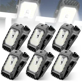 6 Stück Solarlampen für Außen, Clip-on Solarleuchten mit Bewegungsmelder, Wasserdicht Solarleuchten für Außen mit 47 LEDs und 3 Modi Farbtemperaturen, Solar Lampe für Garten, Dachrinnen Beleuchtung