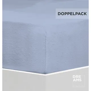 Florella Spannbettlaken »FS9, Flausch-Frottee, mit Rundum-Gummi, 80 % Baumwolle, 20 % Polyester« für Matratzenhöhe bis 25 cm geeignet, blau