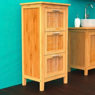 Eisl Waschbeckenunterschrank 3 Schubladen 42 x 82 cm Bambus