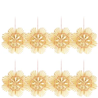com-four® 8X Strohsterne im Mix-Set - Christbaum-Schmuck - Stroh-Anhänger für den Weihnachtsbaum - natürlicher Christbaum-Behang - Weihnachtsdekoration - 15 cm