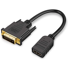 CableCreation HDMI auf DVI Kabel, 0.15M Bidirektional HDMI-Buchse auf DVI (24+1) Stecker-Adapterkabel, HDMI DVI Konveter, Unterstützung 1080P, 3D, Vergoldete, 0.5Ft/Schwarz