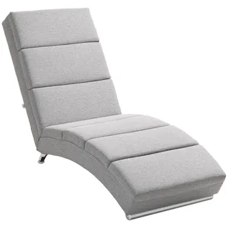 Homcom Relaxliege Polyester 60,5 x 93 x 160,5 cm Hellgrau mit Relax-Funktion