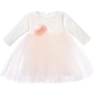 Patinio Festtagskleidung , Rosa, Weiß , Textil , Blume , Gr. 74 , female , Made in Eu , Langarm , Babykleidung, Festliche Babybekleidung