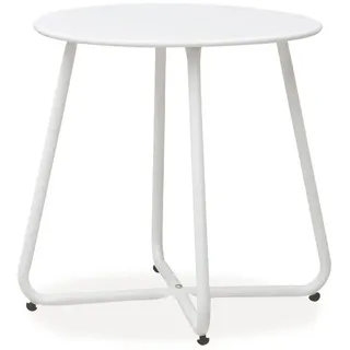 Homestyle4u Beistelltisch Ø 44,5 x 44,5 cm Weiß