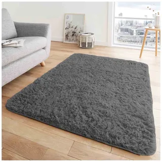 GC GAVENO CAVAILIA Area Rugs Wohnzimmerteppich, Bodenteppich, extra weich, rutschfest, weich, flauschig, klein, zottelig, für Wohnzimmer, Anthrazit, 60 x 110 cm