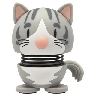 Hoptimist Maine Coon Cat Figure – Wobbly Desk Pet – Fun Office Gadget – Collectible Gift for Men and Women – Danish Design – ABS Plastic – 5.3 x 4.1 cm – X-Small – Grey