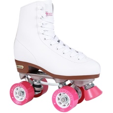 Chicago Klassische Rollschuhe für Damen und Mädchen – Premium Weiß Quad Rink Skates