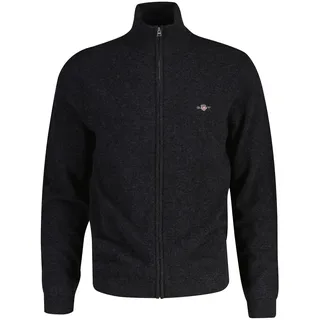 GANT Herren, Extrafine Lambswool Zip Cardigan Strickjacke, Dk Charcoal melange), XXL, EU
