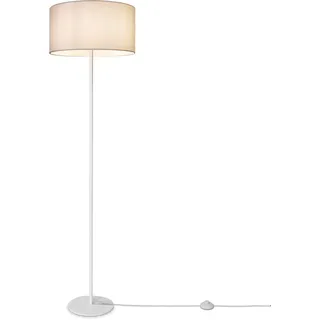 Paco Home Stehlampe »LUCA CANVAS UNI COLOR«, Leuchtmittel E27   ohne Leuchtmittel, Lampenschirm Stoff Wohnzimmer Leselampe Büro E27 Stehlampe Skandi, weiß