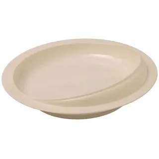 Medicalcorner24 1x Teller mit Randerhöhung, Esshilfe Teller, rutschfest Gummifüße, ABS Kunststoff