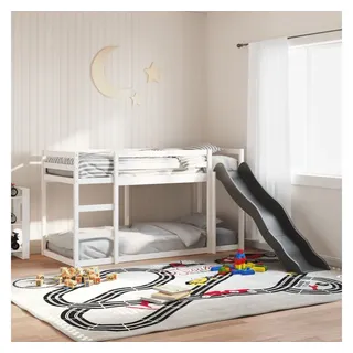 vidaXL Etagenbett mit Rutsche 80 x 200 cm Kiefer massiv weiß