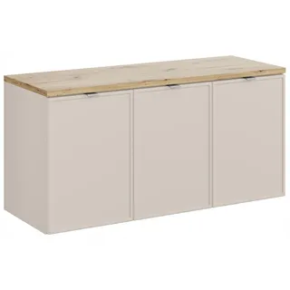 Badezimmerschrank 120 cm mit Arbeitsplatte in Kaschmir matt - Beige