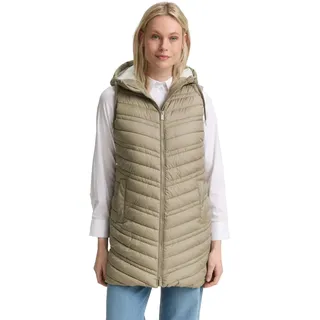 Tom Tailor Damen Longstyle Steppweste mit Kapuze