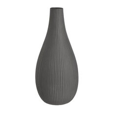 Vase RILLS ca.D14cmxH29cm, grau