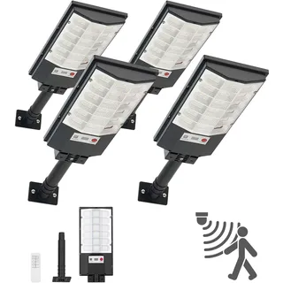 Vevor Solarleuchte schwarz 50000 LM 4er Set mit Bewegungsmelder und Dämmerungssensor IP65