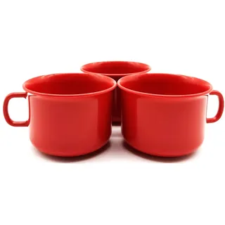 Tasse 150 ml 3er Set Kunststoff für Outdoor, Camping, Picknick und Garten, Rot