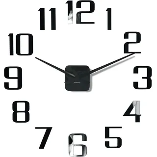 FLEXISTYLE Moderne große Wanduhr DIY Admirable 1 XXL, 100-130cm, Wohnzimmer, Schlafzimmer, hergestellt in der EU, leise