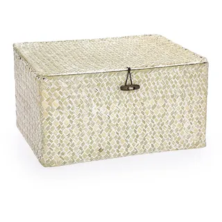 IGNPION Aufbewahrungskorb aus Seegras mit Deckel, gewebtes Seegras, Schreibtischkorb, rechteckig, Badezimmer-Aufbewahrungsbox, Regale und Schreibtische, dekorativer Korb, Mehrzweck-Aufbewahrungskorb