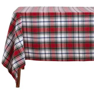 Homescapes Tischdecke Macduff rot kariert, 137/228 cm, 100% Baumwolle , Textil , Kariert , Rechteckig , 137x228 cm , Oeko-Tex® , Heimtextilien, Wohntextilien, Tischwäsche, Tischdecken